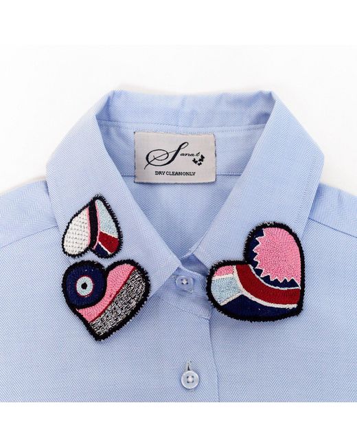 Sana t Blue Hand Embroidered Clara Shirt