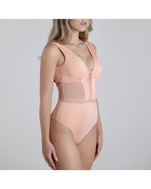 Zelf Intimates Orange Aura Soft Peach Bodysuit