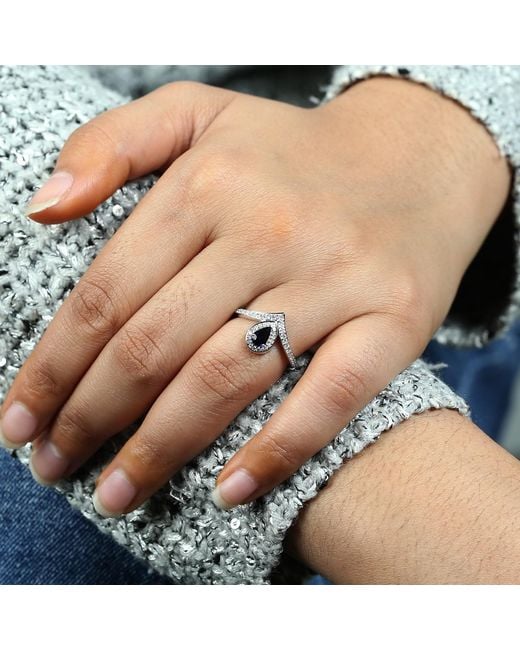 Artisan Solid White Gold Blue Sapphire Diamond Designer Ring Handmade Jewelry