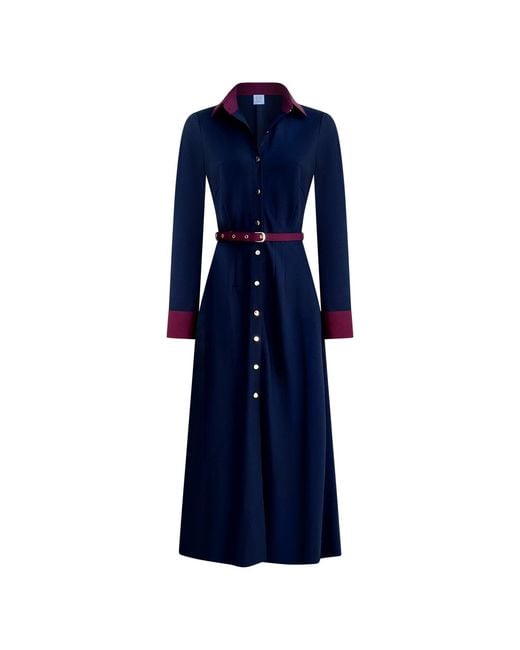 Why Mary Blue Marion A-Line Classic Midi Dress
