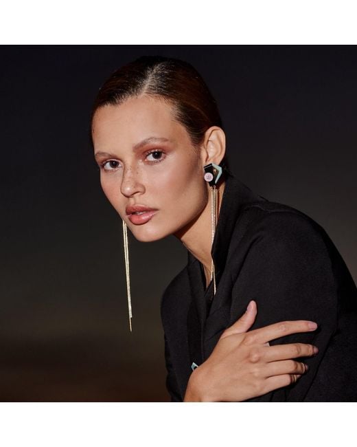 Gissa Bicalho White Neutrals Handmade Acrylic Earring Long Inti
