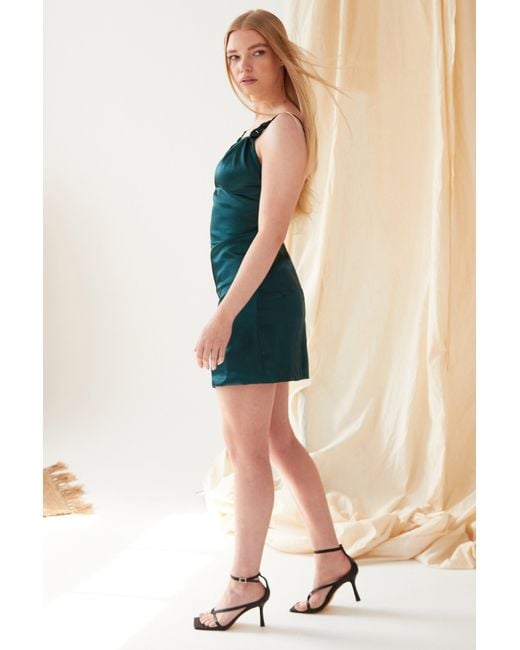 Sarvin Green Backless Mini Dress