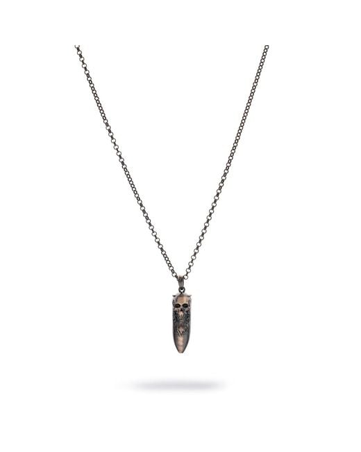 Ebru Jewelry Metallic Skull Fang Sterling Necklace for men