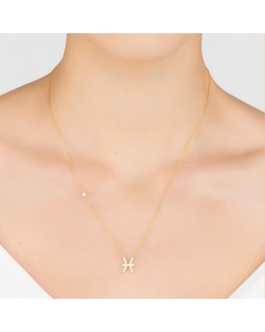 Latelita London Metallic Zodiac Star Sign Pendant Necklace Pisces