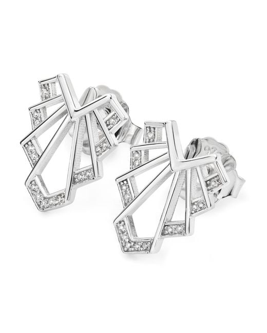Lucy Quartermaine Metallic Solid Sterling Chrysler Studs