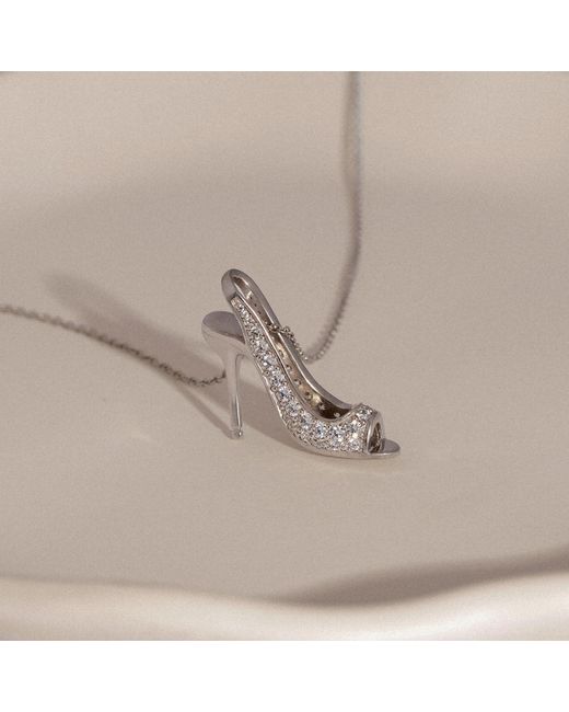 Diamonbliss Metallic Marilyn Monroe Open-Toe High Heel Necklace