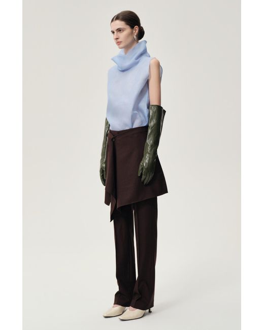 FRONT ROW SHOP Purple Layered Skirt Trousers Rum