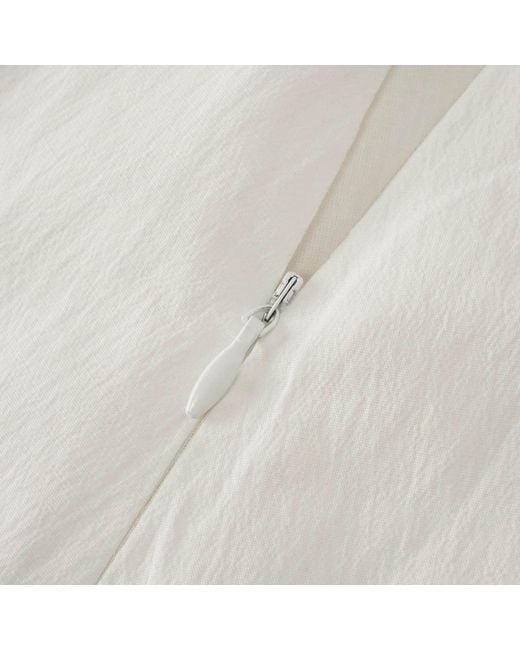 Smart and Joy White Cotton Midi Skirt With Ruffles