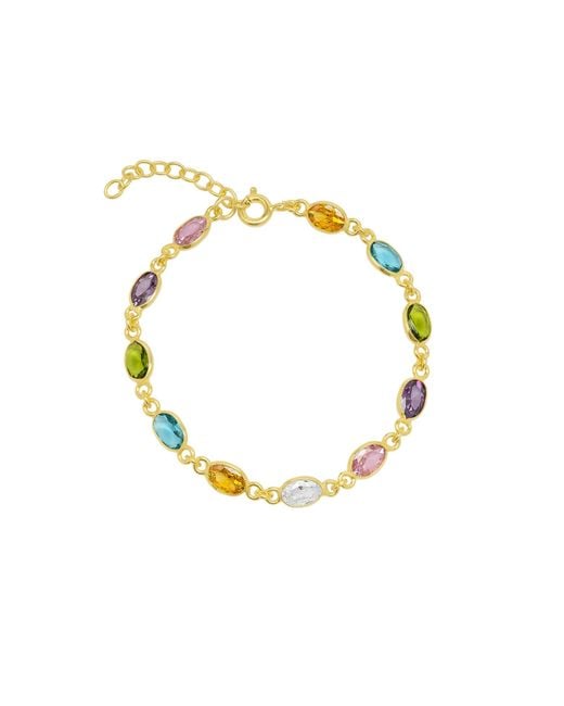 Spero London Metallic Multicolour Oval Gem Sterling Bracelet