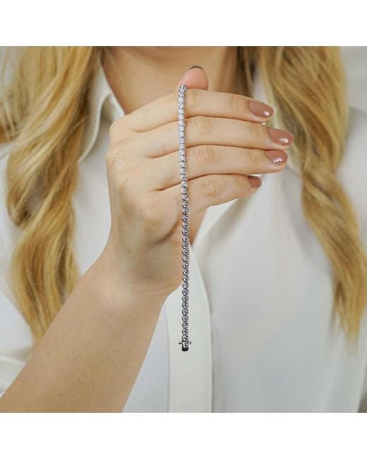 Spero London Metallic Sterling Circle Round Tennis Bracelet