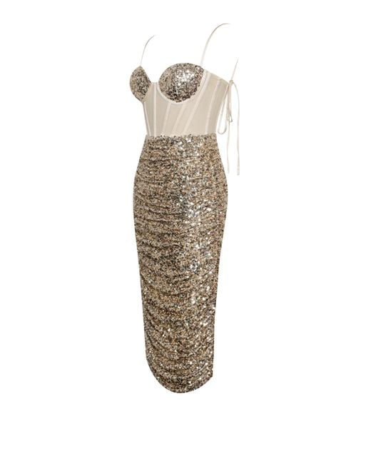 Miss Circle New York Metallic Layla Sequin Corset Dress