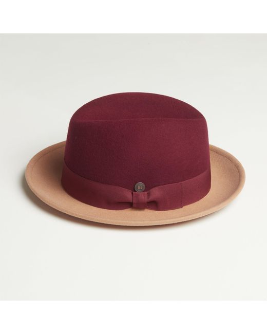 Dasmarca Hats Red Gangstar Burgundy Camel Felt Hat for men