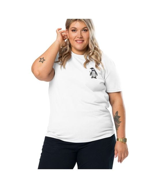 Anchor and Crew White Penguin Suit Actual Life Organic Cotton Embroidered T-Shirt