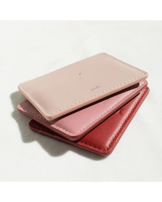 godi. Red Handmade Leather Card Case