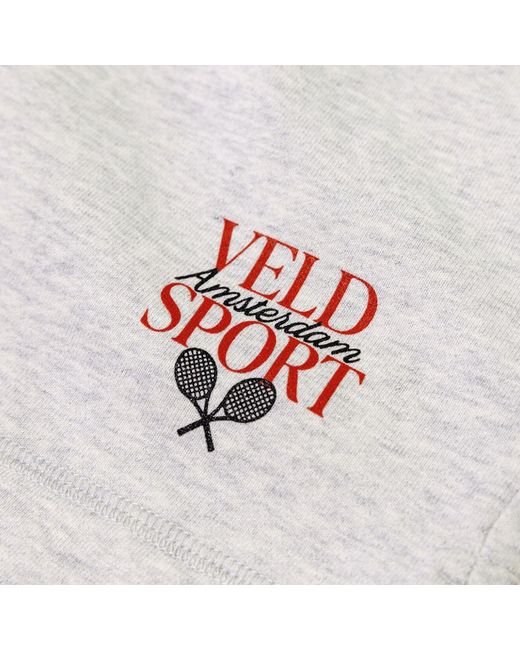 VLD White Amstel Sport Tennis Cropped Sweat Short