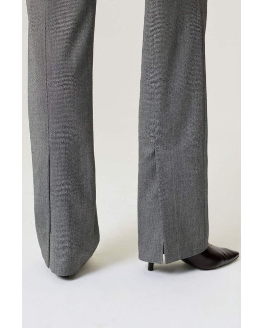 Nocturne Gray Side Slit Tailored Pants