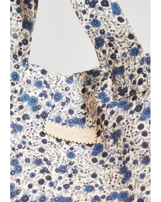 Lily and Lionel Gray Floral Linen Tote Bag