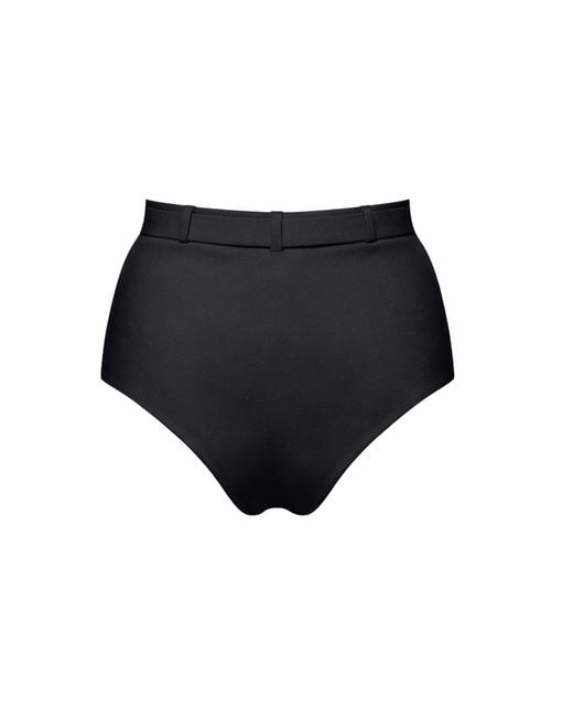 Chaude Swimwear Black Bowie Belted High Waist Bikini Bottoms
