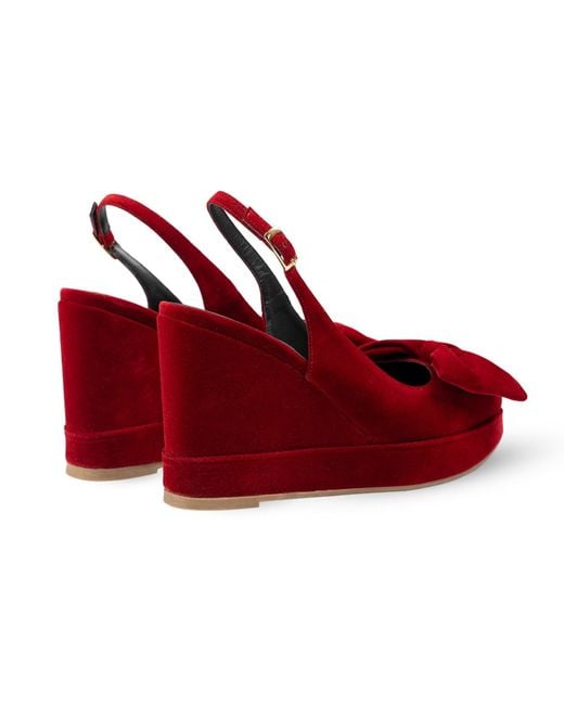 Rosamund Muir London Red Toscana Velvet Wedges