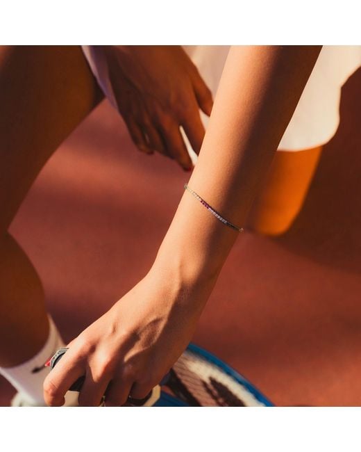 Spero London Metallic Tennis Necklace & Bracelet Set Sterling