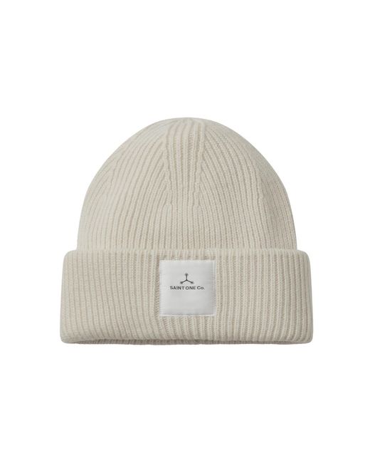Saint One Co. Gray Mmxxv Beanie Ivory for men