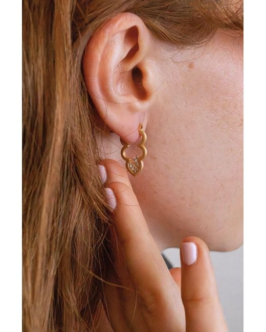 Claire Hill Designs Metallic Sparkly Cloud Hoop Earrings
