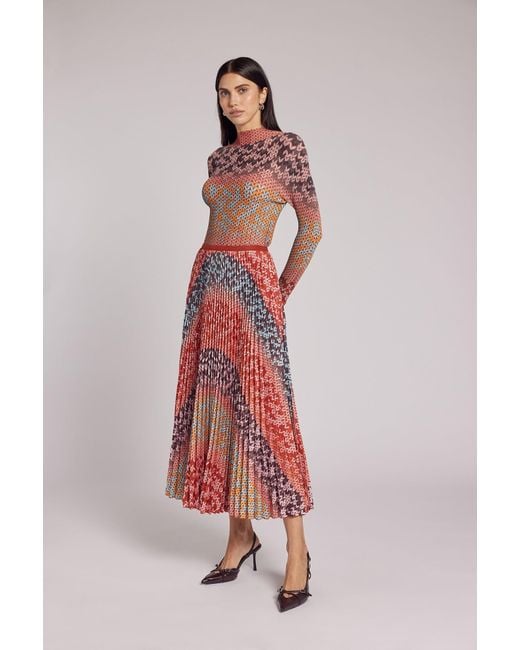 Wild Cosmos Red Sienna Bohemian Honeycomb Texture Top
