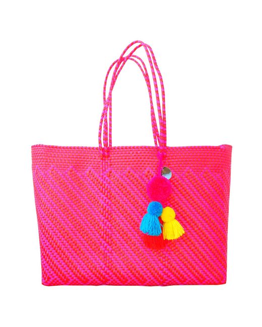 Soi 55 Pink Recycled Plastic Beach Bag Leya