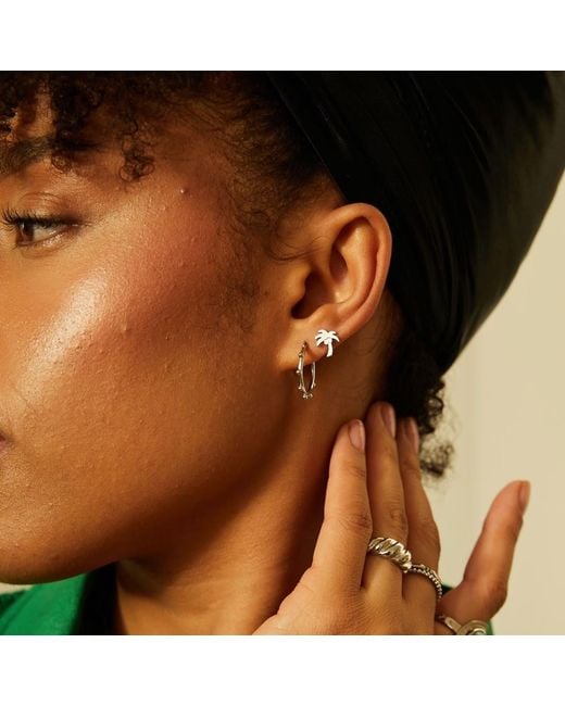Bermuda Watch Company Metallic Annie Apple Elsie Sterling Bobble Hoop Earrings