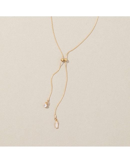 SET & STONES Metallic Zoey Lariat Necklace