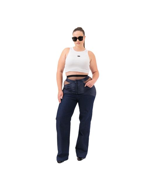 Úchè Blue Denim Cut Out Pants