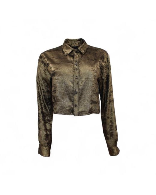 Monzlapur New York Green Burnt Cropped Shirt