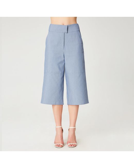 Smart and Joy Blue Wide Capri Pants