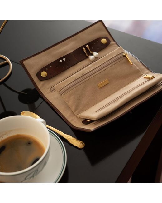 Time Resistance Brown Leather Jewelry Case