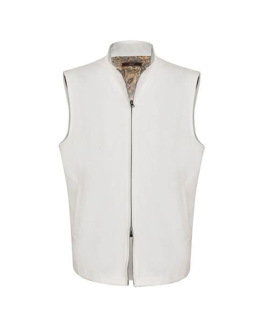 DAVID WEJ White Ashford Relaxed Gilet for men