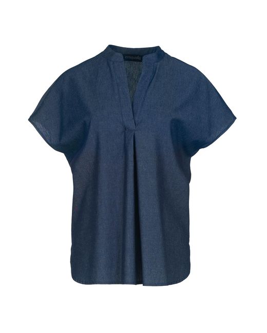Conquista Blue Sleeveless Cotton Style Top