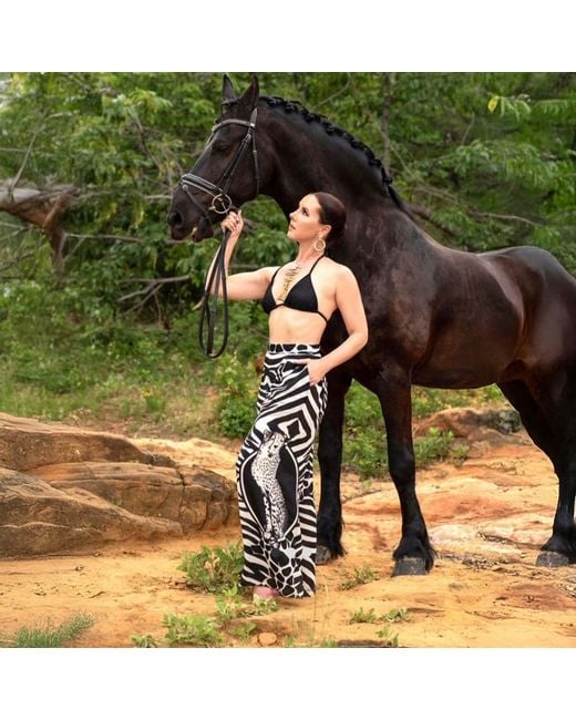 Ana Luisa Black Tanzania Inspired Wide Leg Pants