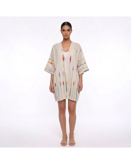 Pink Maharani White Cotton Robe For – Jamdani
