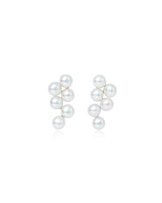 Pearls of the Orient Online Metallic Gratia Cultured Freshwater Pearl Wave Stud Earrings