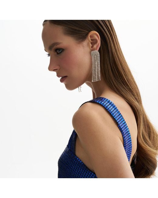 Maison De Gala White Alexia Crystal Dangle Earring