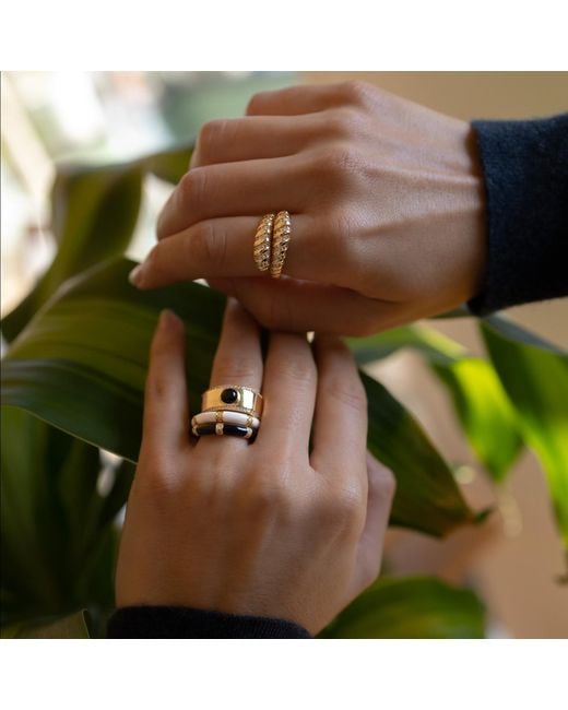 Leeada Jewelry Metallic Lamill Stacking Ring