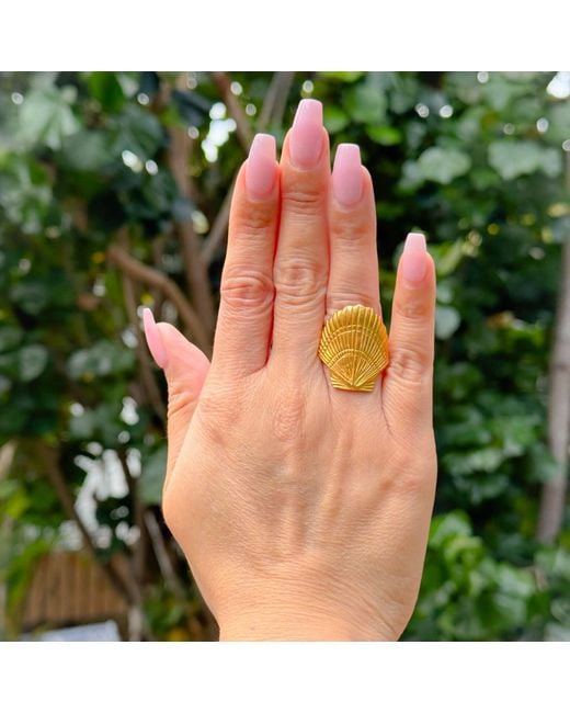 Lexi Jewelry Yellow Scallop Shell Ariel Ring