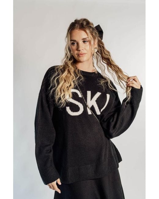 Rave on Trend Blue Knit Crew