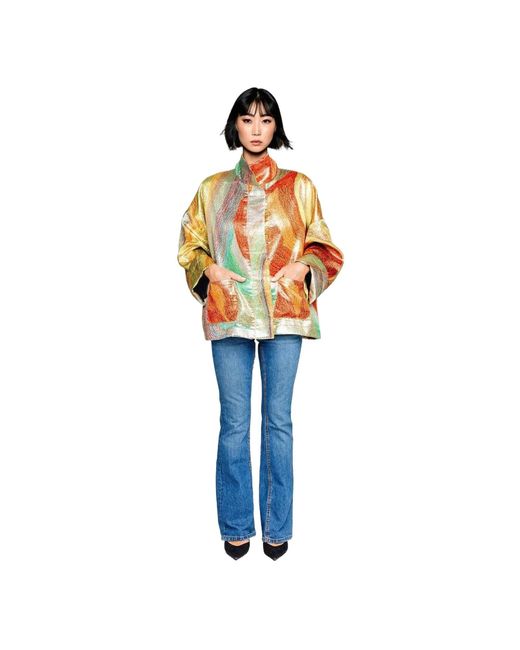 Maxjenny Orange Square Boxy Jacket