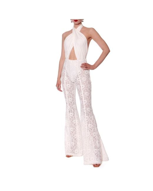 AGGI by HALEWSKI Gray Adley Off Lace Flared Pants