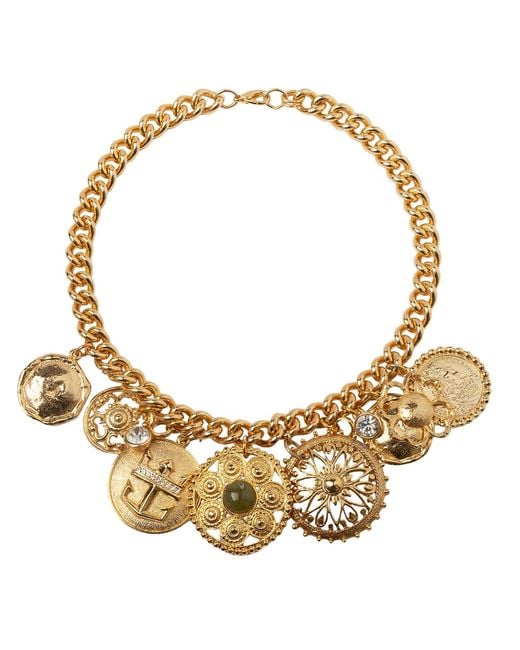 Caramel Vintage Jewellery Metallic Vintage Plated Disco Chain Necklace