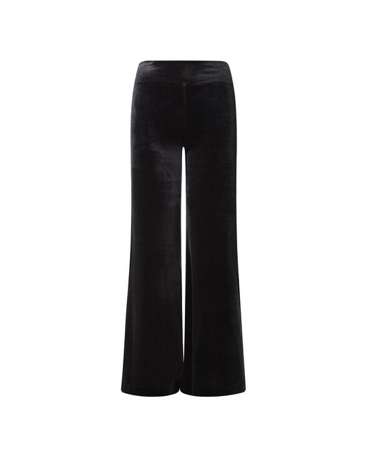 Beatrice von Tresckow Black Velvet Wide Flare Trousers