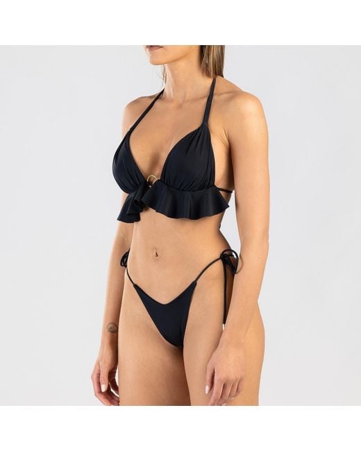 ANTONINIAS Black Molly Double Layered Seamless Bikini Bottoms