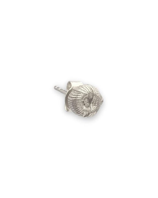 Frenvyrn White Ren Sterling Yarn Stud Earring Single for men