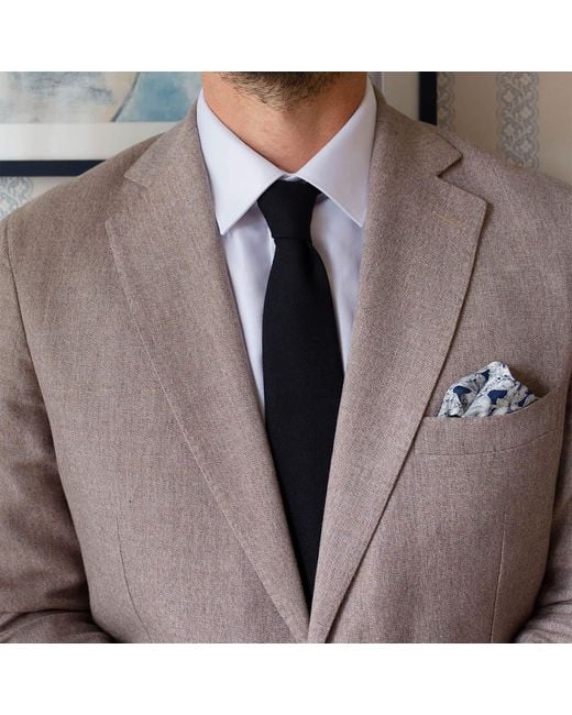 LE COLONEL Black Italian Wool Tie for men